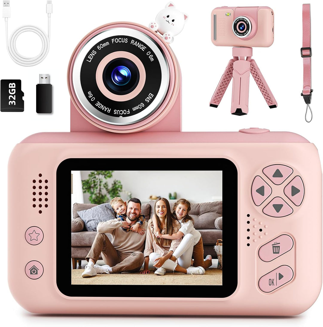 Makolle Cámara de selfie infantil de video digital HD, regalo de cu...