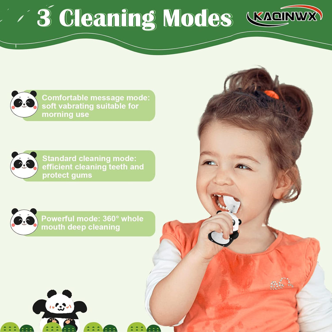 KAQINWX Cepillo de dientes eléctrico en forma de U para niños de 2...