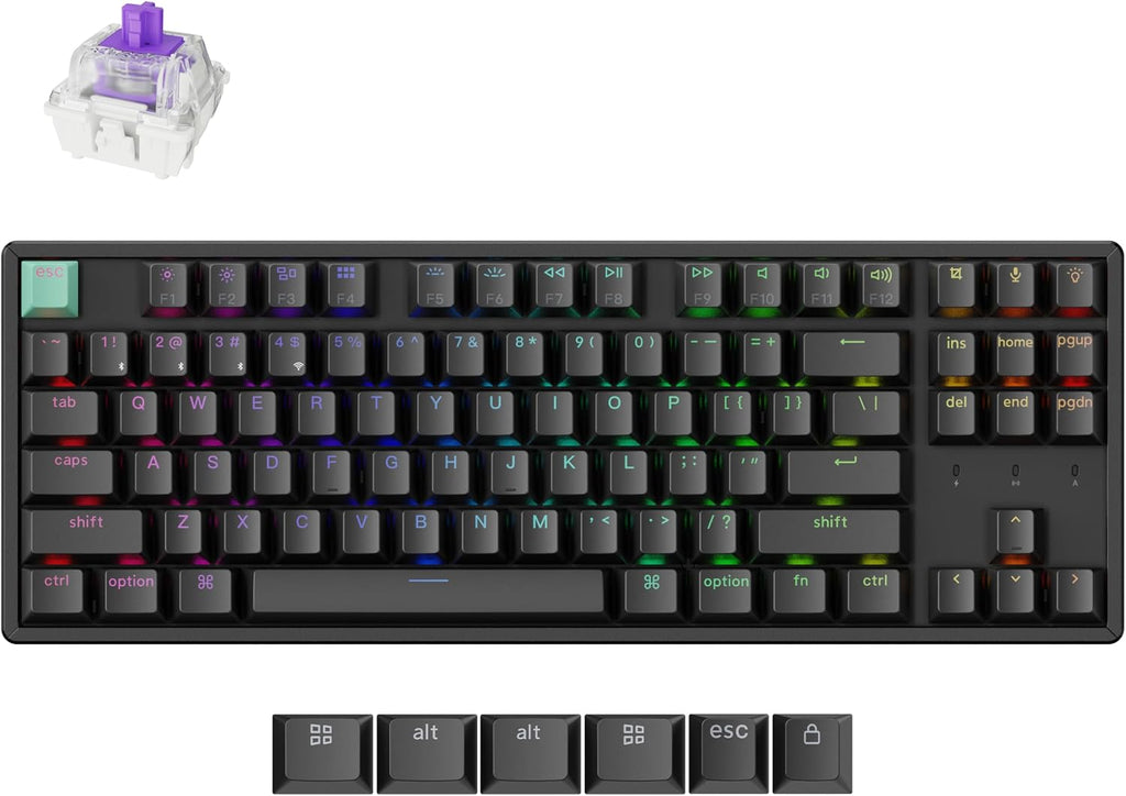 Teclado mecánico personalizado inalámbrico Keychron K8 HE TKL, efecto Hall