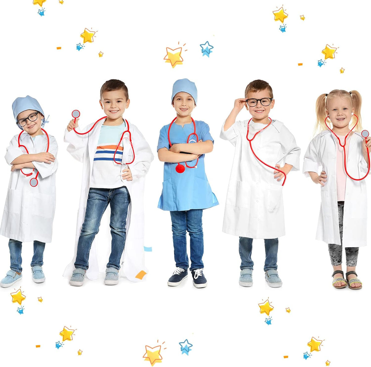 Paquete de 30 Estetoscopios de Juguete para Niños Estetoscopios Desechables a Granel Funcionamiento Real Enfermería Médico Juego de Simulación Accesorios de Disfraz de Enfermera para Niños