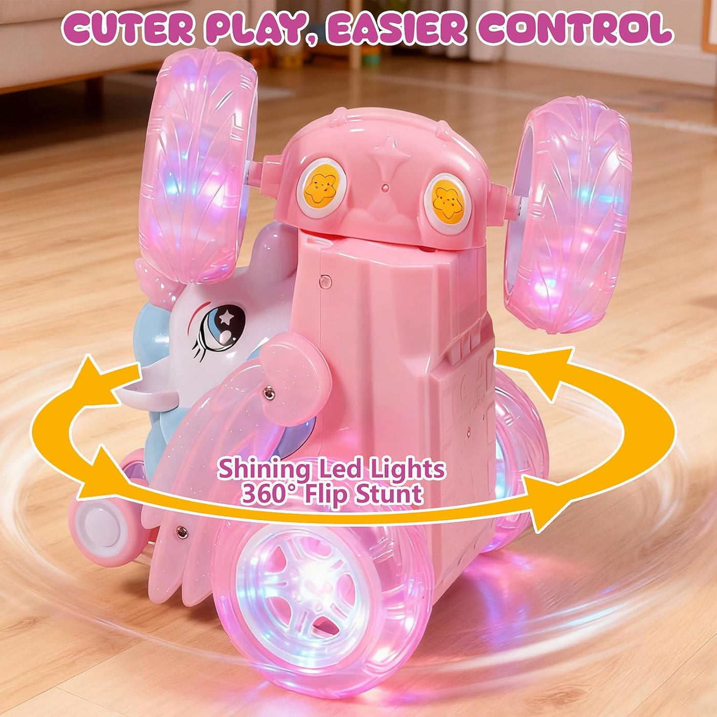 Logth Juguetes de Unicornio Coche RC para Niñas 4-6 Rosa Lindo Vehí...