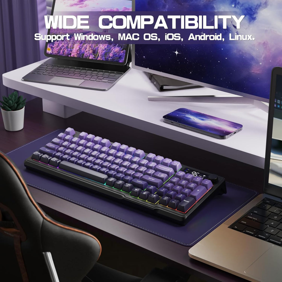LexonElec M96 - Teclado inalámbrico, perfil bajo, membrana para esc...