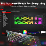 Redragon K618 PRO Teclado mecánico RGB inalámbrico de 3 modos, BT\/...