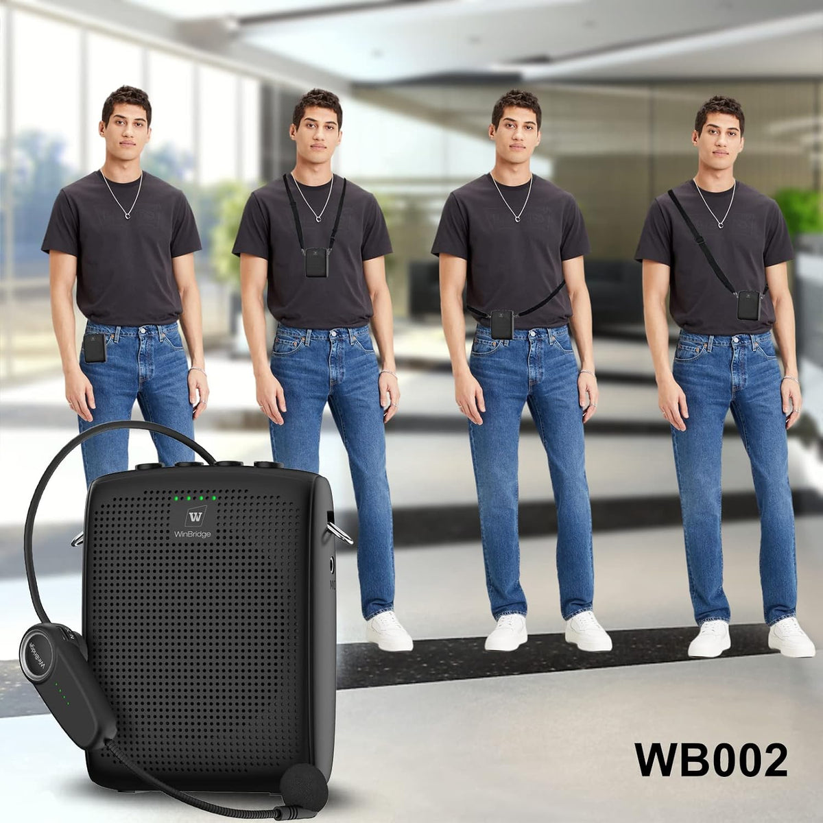 WinBridge Amplificador de voz con Bluetooth, altavoz portátil y micrófono