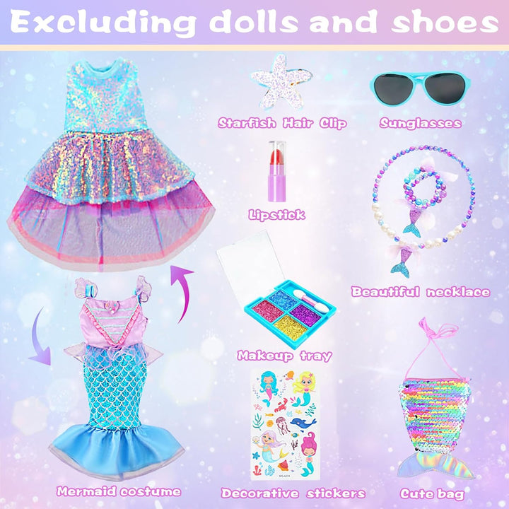Ropa y accesorios de maquillaje para muñecas de 18 pulgadas america...
