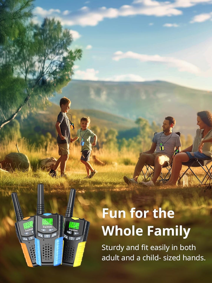 Inspireyes Walkie Talkies para niños recargables, juguetes para niñ...