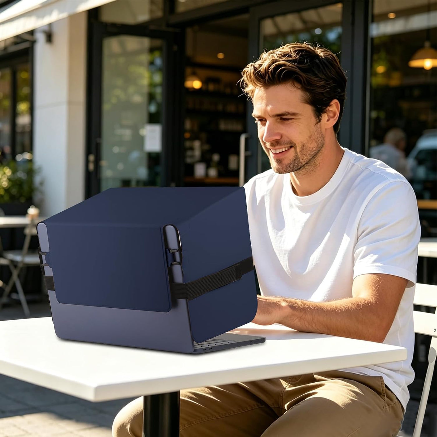 HoYiXi Parasol plegable para laptop y escudo de privacidad, se adap...