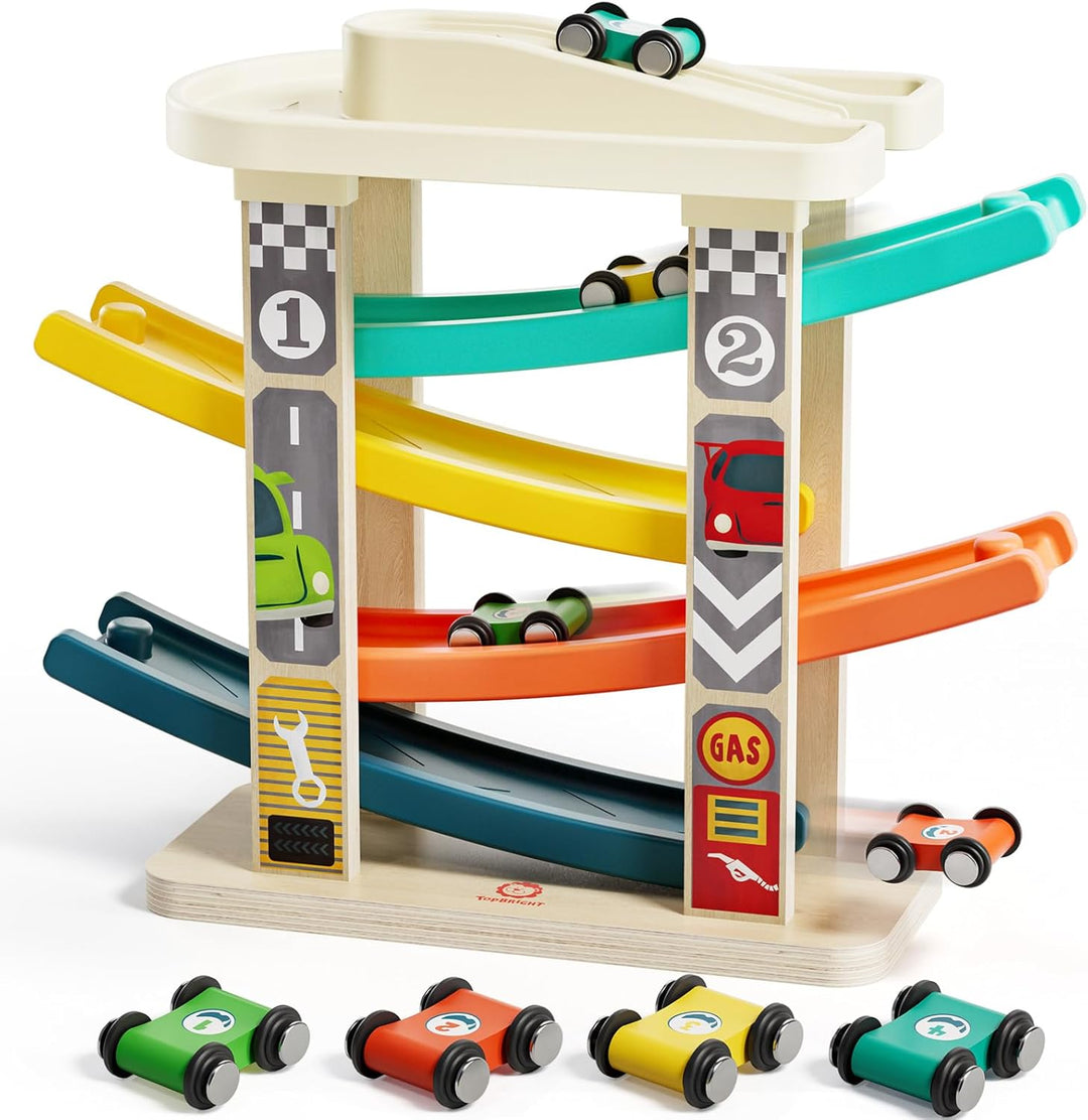 TOP Bright Juguetes de rampa de madera para niños pequeños de 1 a 2...