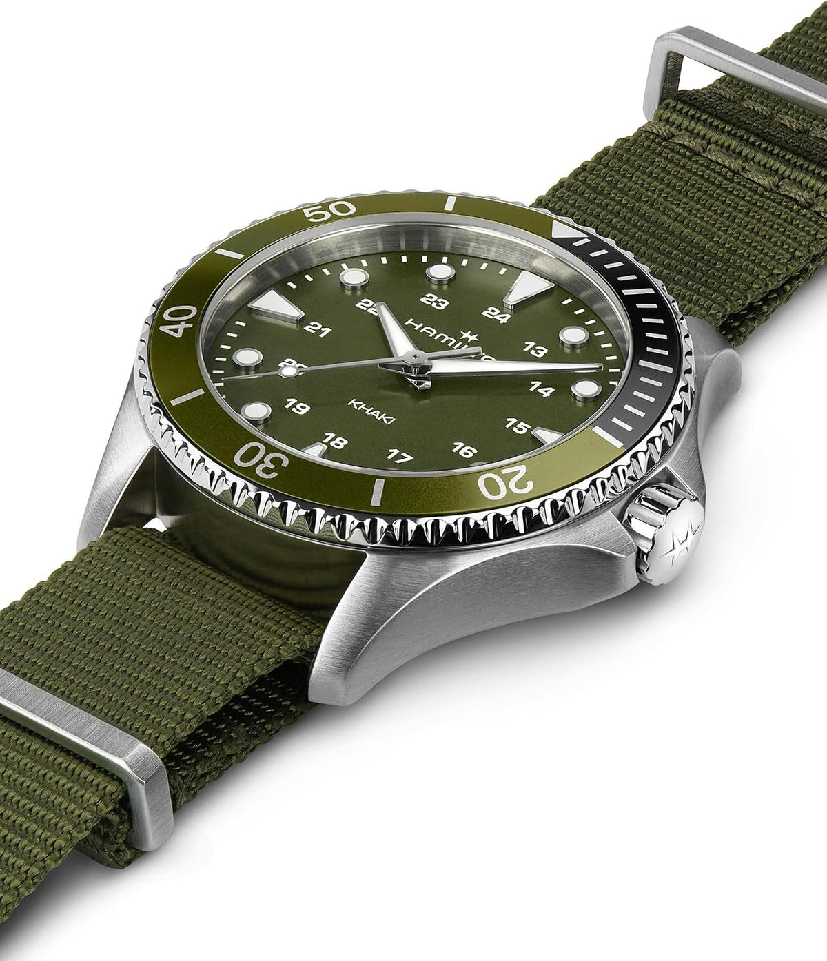 Hamilton Reloj de cuarzo azul marino caqui para hombre, caja de acero