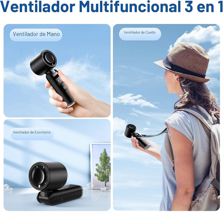Lerat Ventilador turbo portátil de mano, 5 vientos de alta velocida...