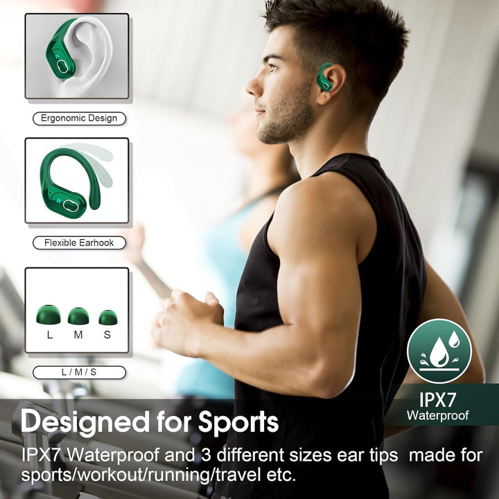 Aptkdoe Auriculares Inalámbricos 75hrs Bluetooth 5.4 Headphone Spor...