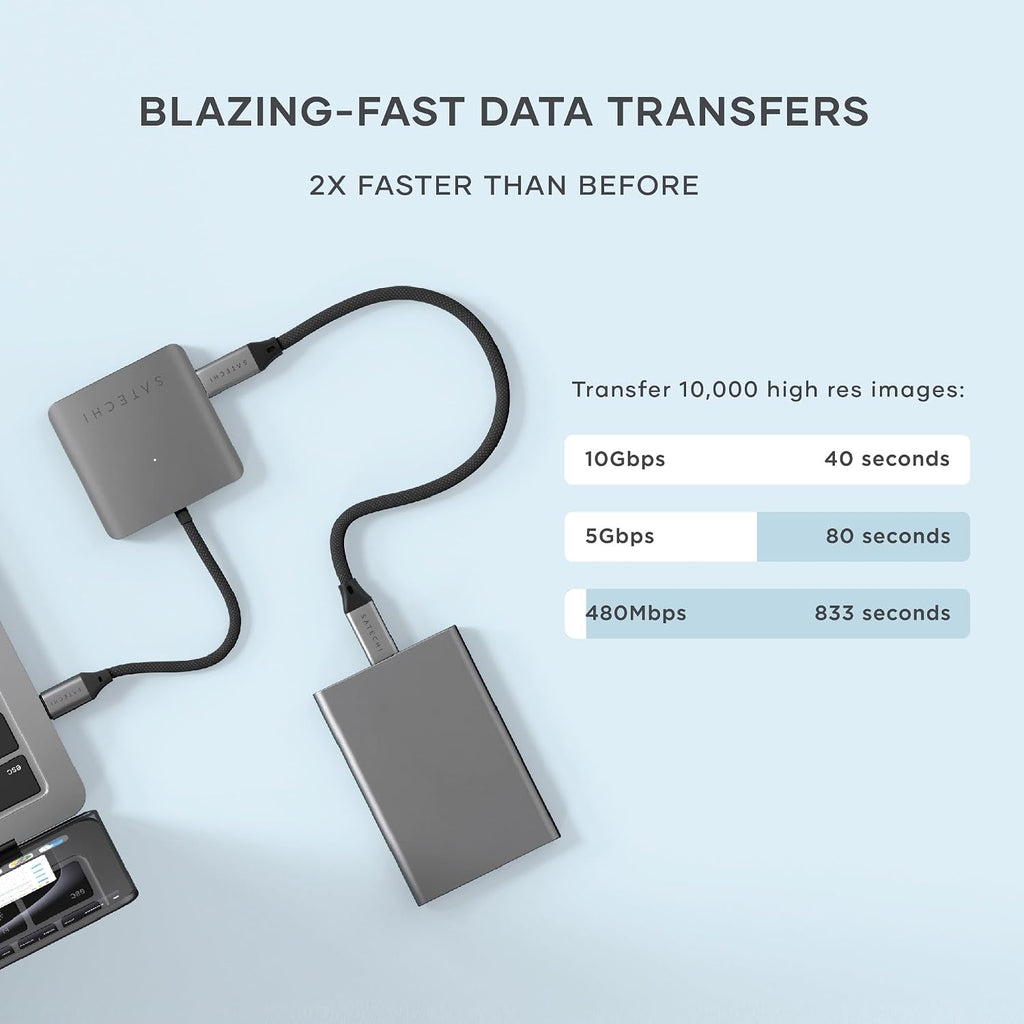 Satechi, ST-H4CPDM, hub USB 3.2 de 4 puertos
