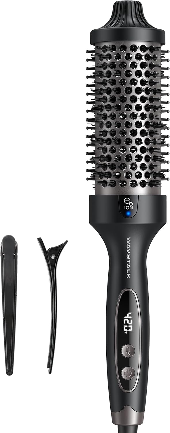 Wavytalk Cepillo térmico Blowout Boost Grande, cepillo redondo cale...