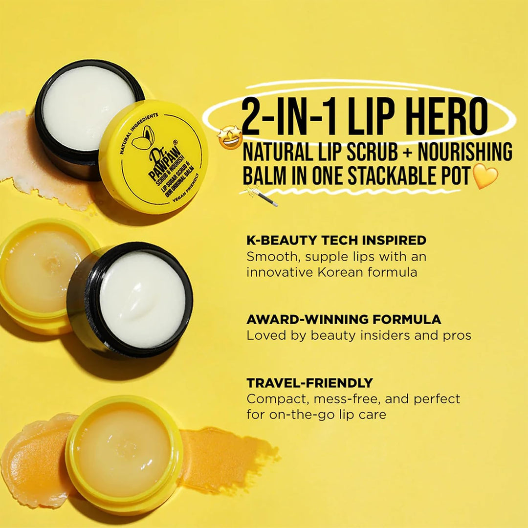 Dr. PawPaw - Exfoliante Labial y Bálsamo Labial Dúo - Bálsamo Labia...