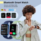 Reloj inteligente para mujeres/hombres, compatible con Android y iPhone, reloj de seguimiento de actividad física de 1.8 pulgadas con Alexa, alertas de llamadas y notificaciones, monitor de frecuencia