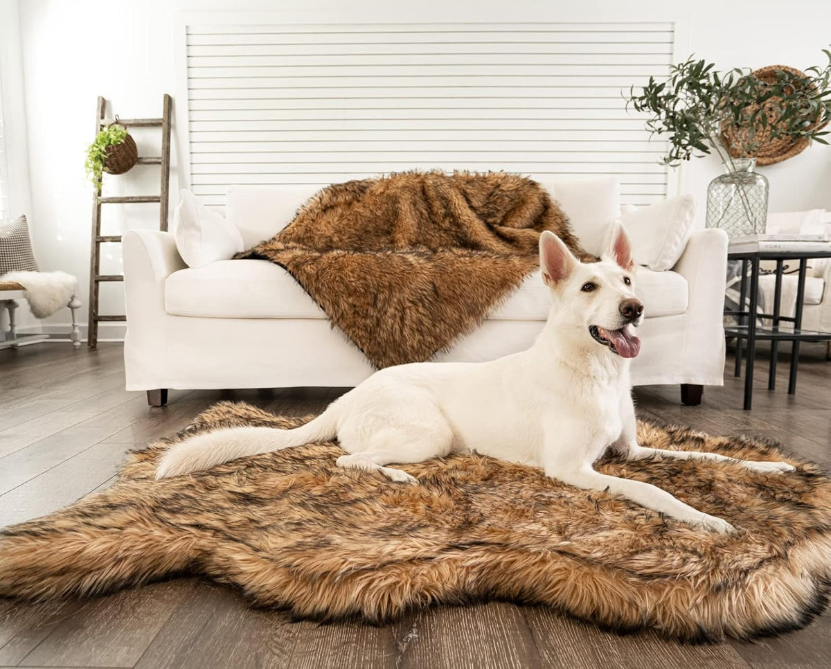 PupRug - Cama ortopédica para perros grandes con piel sintética suave y