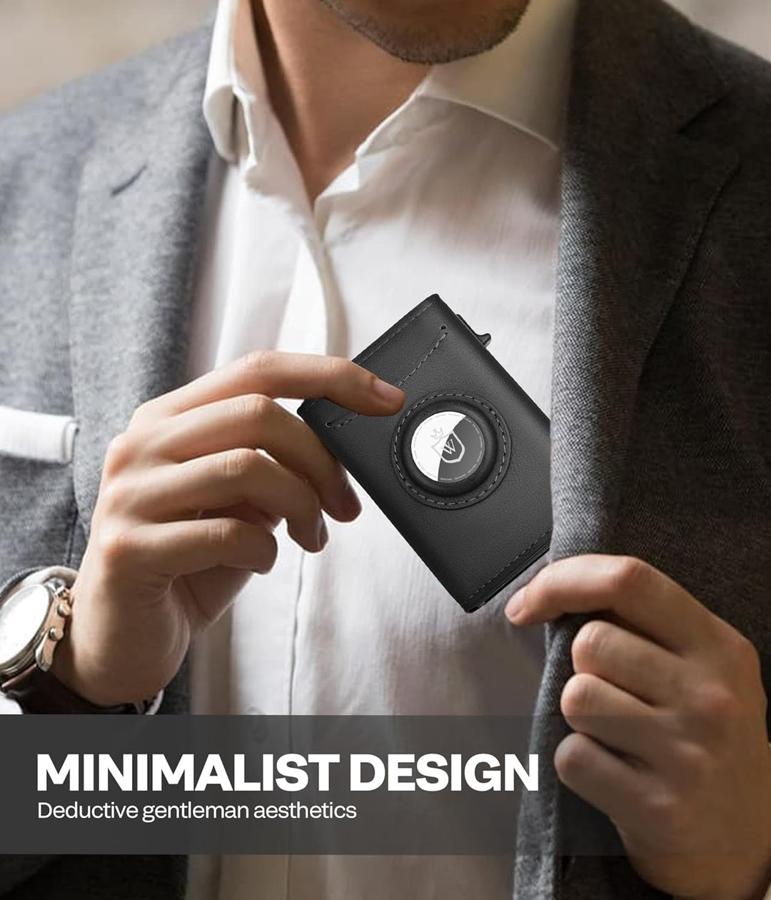 Wordtaiki Billetera inteligente para hombre para AirTag, billetera...