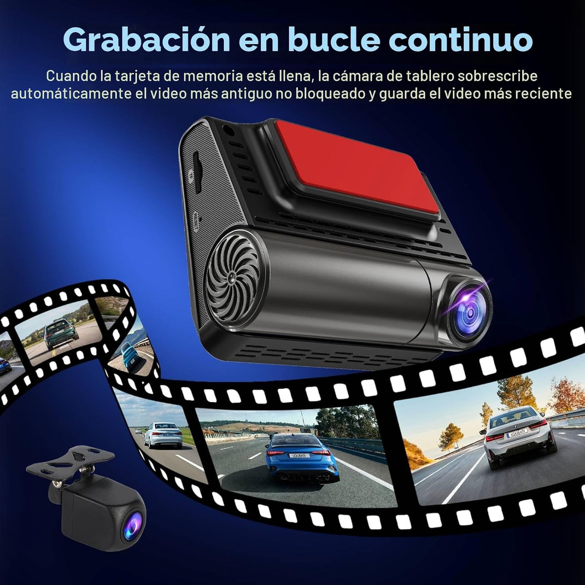 Dash Cam, cámara frontal y trasera 4K+2K Full HD para automóvil con 5G WiFi integrado, pantalla IPS de 3.0 pulgadas, incluye tarjeta de 64 GB, visión nocturna, grabación en bucle