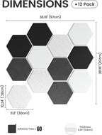 Paquete de 12 azulejos hexagonales de fieltro para tablón de