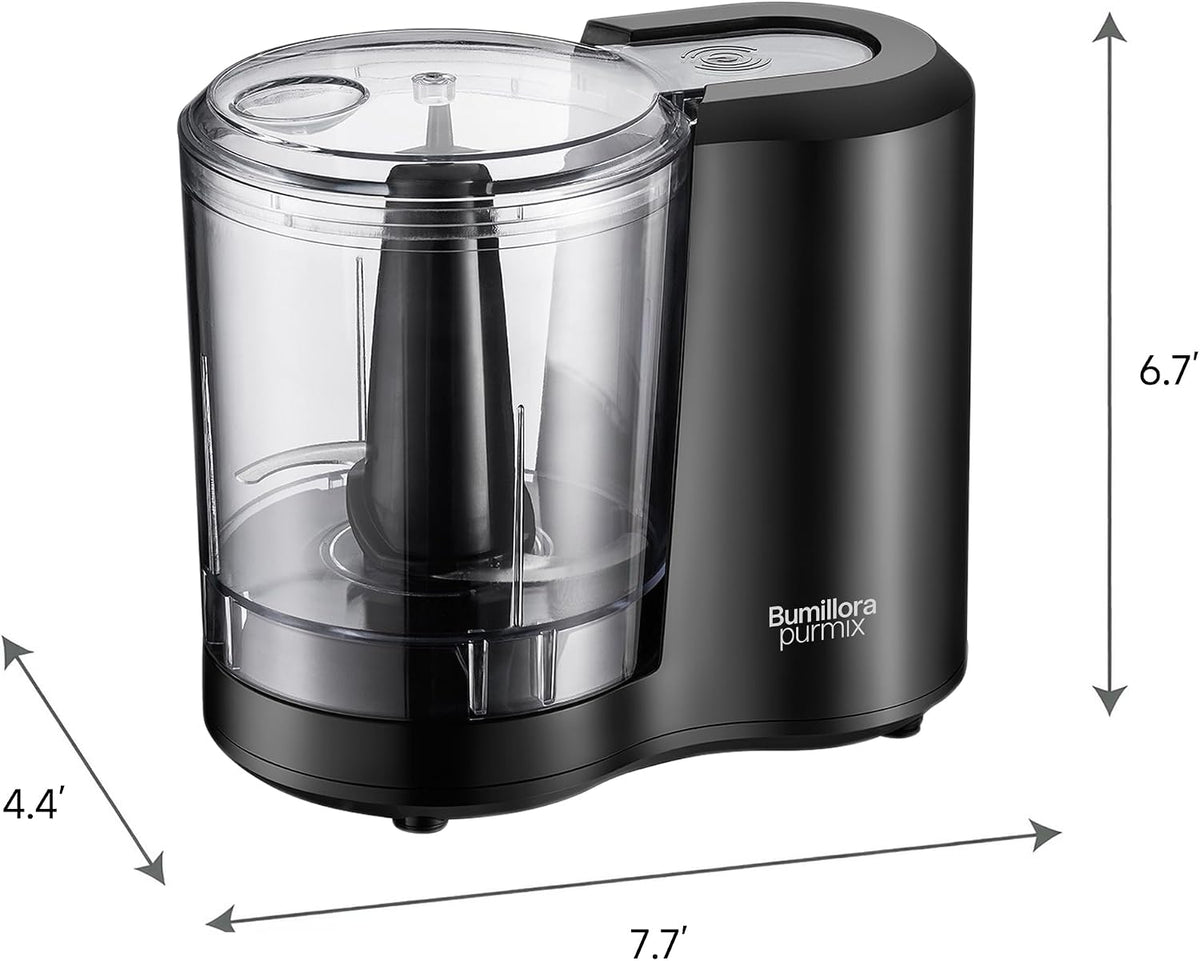 Picador de alimentos eléctrico de 3 tazas, hoja de pulso y acero inoxidable