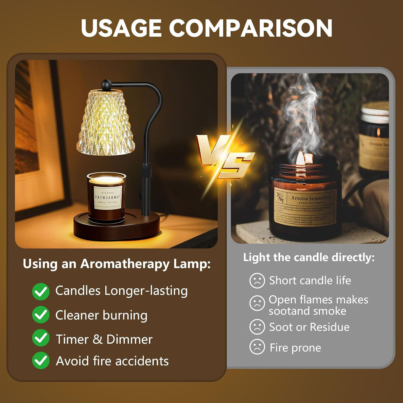 Luxmore Lámpara calentadora de velas con temporizador regulable, re...