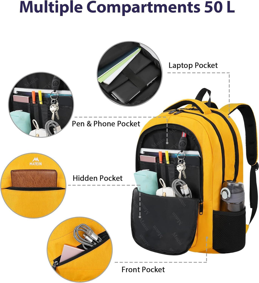 MATEIN Mochila de 18.4 pulgadas aprobada por la TSA, mochila extrag...
