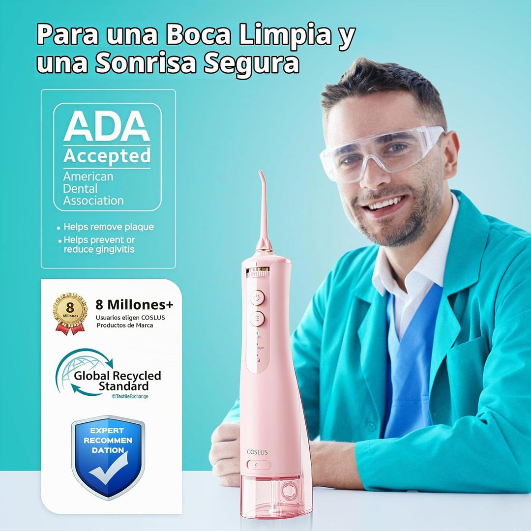 COSLUS Irrigador dental portátil para dientes: 10 ajustes de presió...