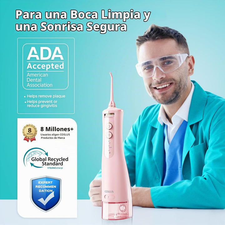 COSLUS Irrigador dental portátil para dientes: 10 ajustes de presió...