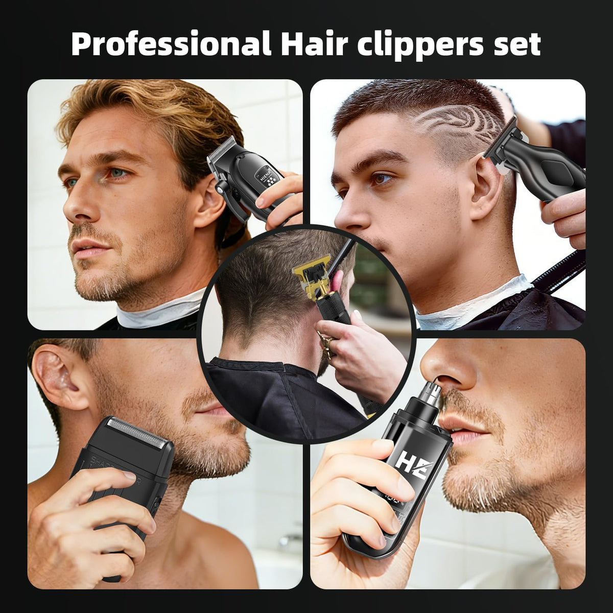 Cortadora de pelo inalámbrica para hombres, kit de corte de pelo y...