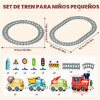 Dimoarch Juego de tren eléctrico para niños pequeños de 1, 2, 3, 4 años