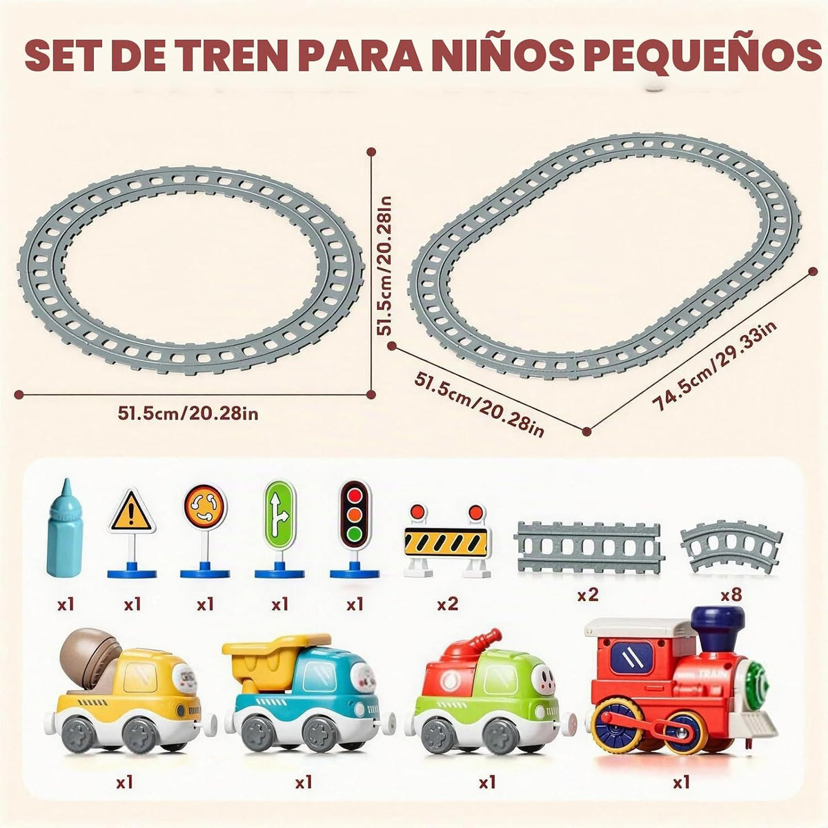 Dimoarch Juego de tren eléctrico para niños pequeños de 1, 2, 3, 4 años