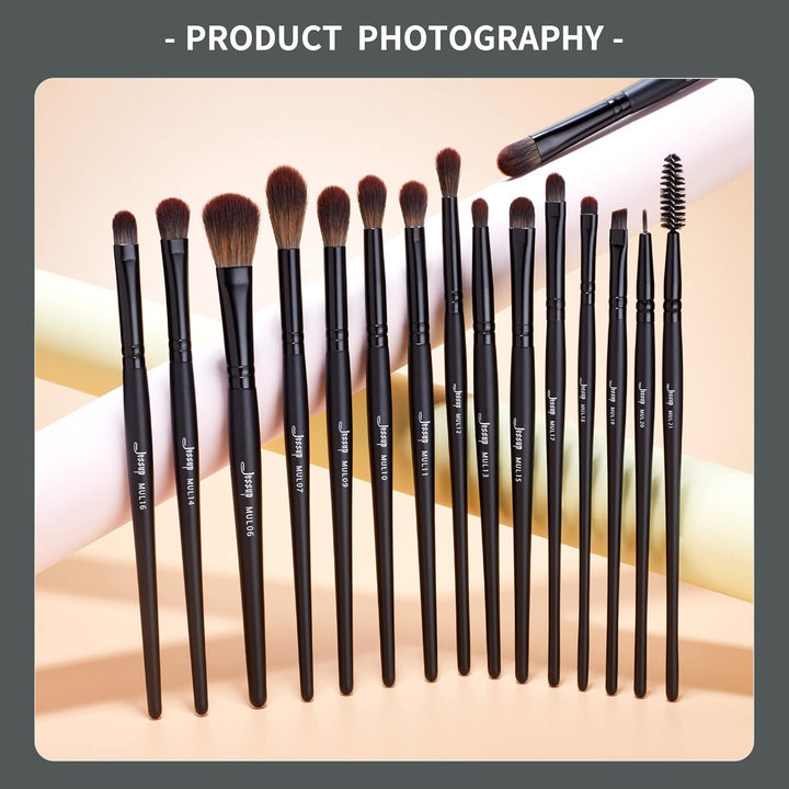 Jessup Juego de brochas de maquillaje veganas con corrector en polv...