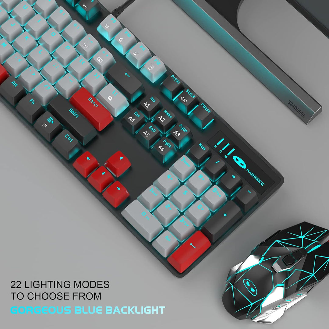 MageGee - Teclado mecánico para juegos, nuevo teclado retroiluminad...