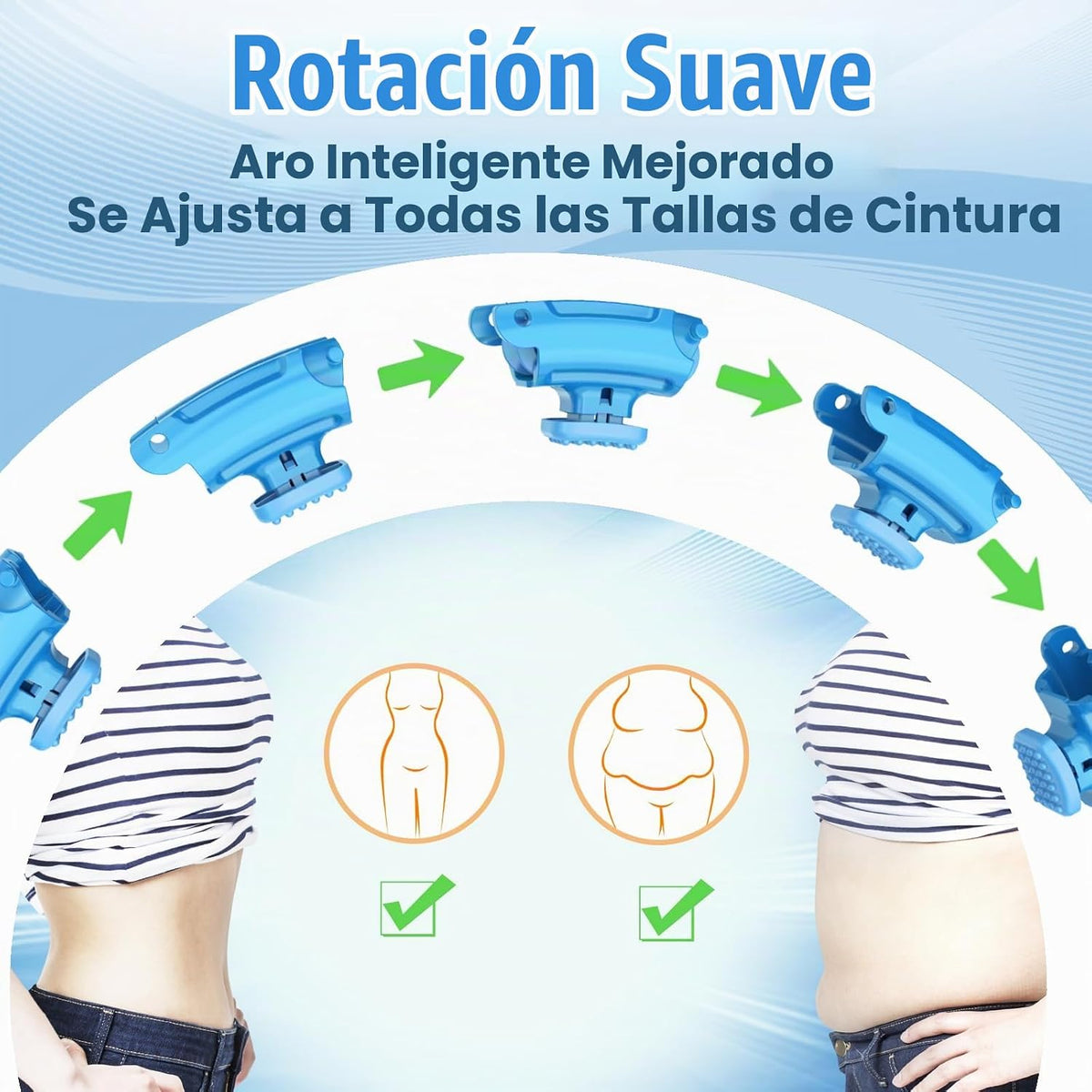 OurStarry - Aro de Ejercicio con Peso de 34 Nudos de Tamaño Grande, Anillo Inteligente de Cintura para Pérdida de Peso en Adultos