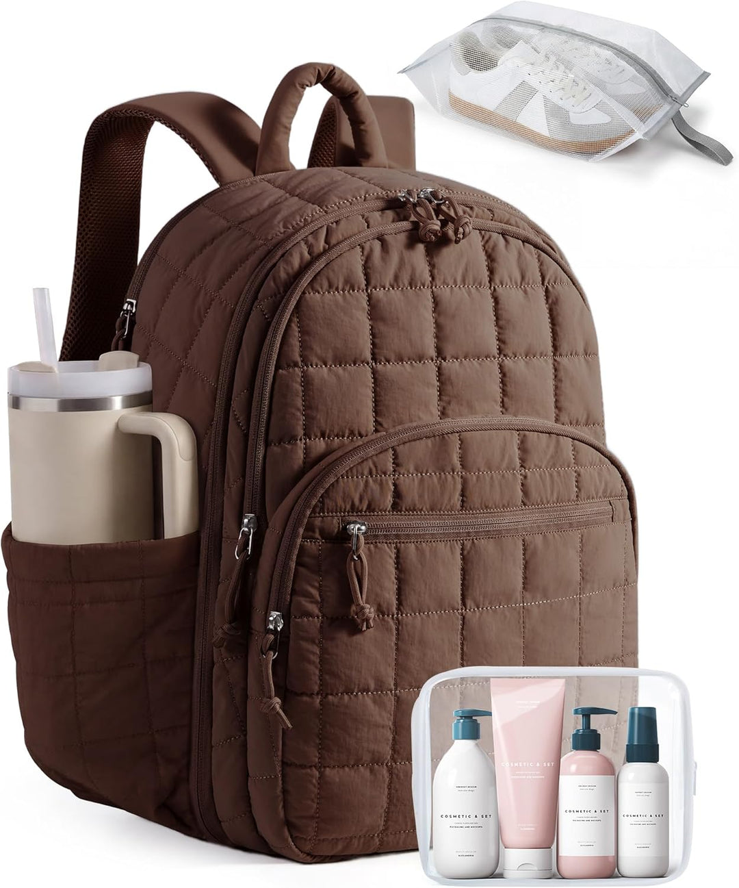 BAGSMART Mochila universitaria para laptop, mochila de viaje para m...