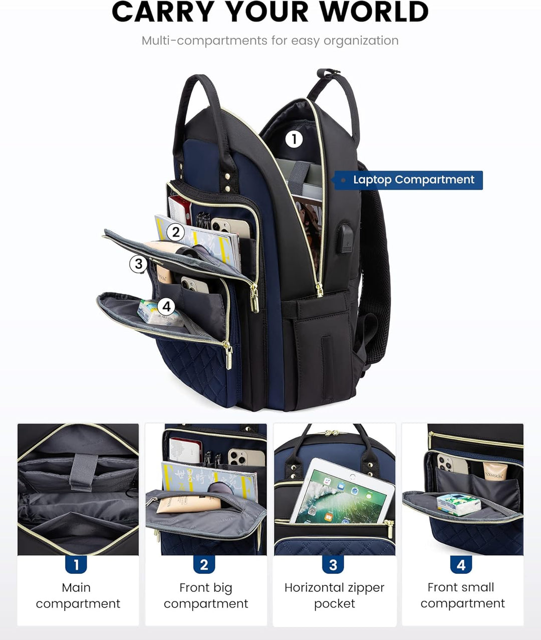 LOVEVOOK Mochila para computadora portátil para mujer, mochila para...