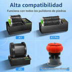 Kit de recambio de grano y pulido de grano grande de 10 libras, pulido de granos de 4 escalones, rocas de hasta 70 libras, medios de rotación doble (pellets de cerámica y plástico), ideal para