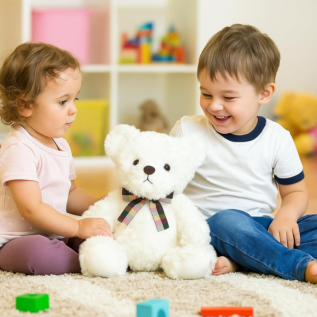 WEIGEDU Oso de peluche blanco esponjoso, animales de peluche de jug...