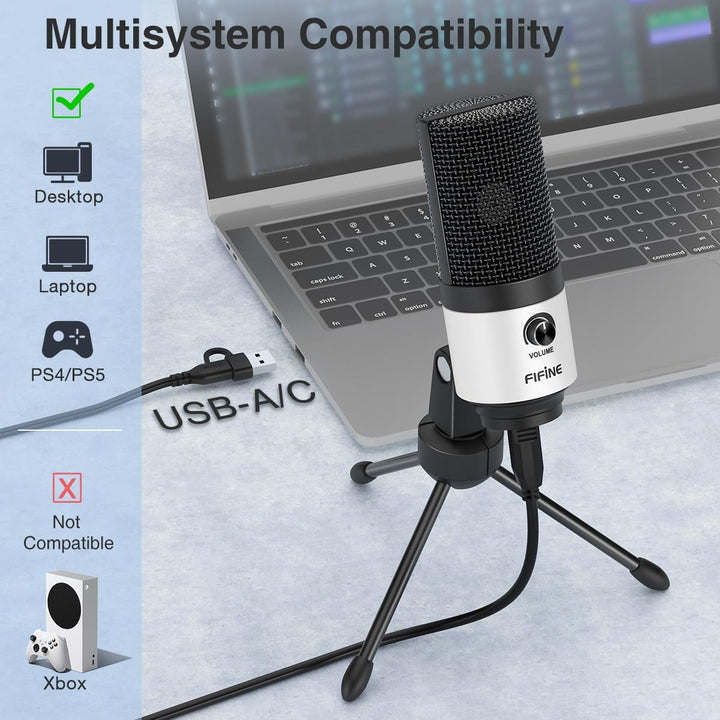 FIFINE - Micrófono USB para podcast, micrófono de grabación para PC...