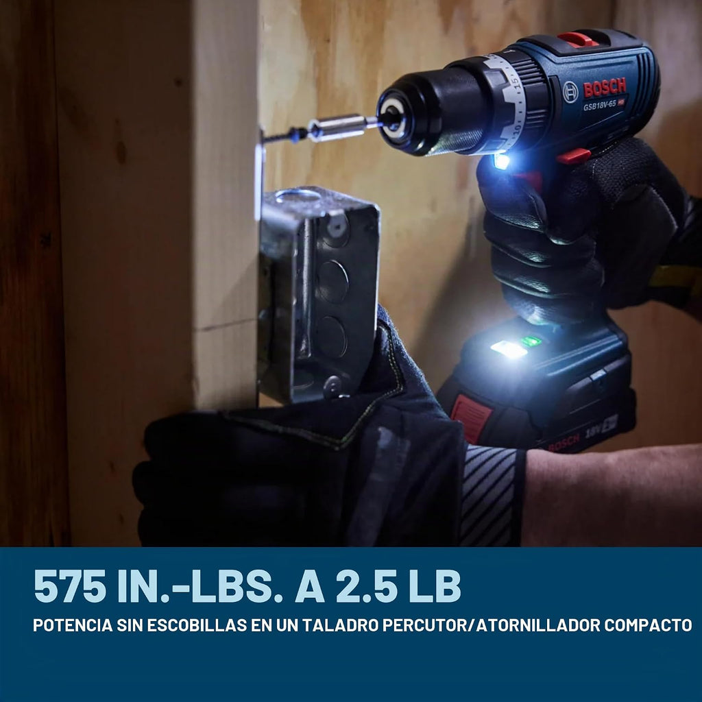 BOSCH GSB18V-65B12 Kit de taladro sin escobillas, batería incluida