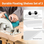 Upassion Estantes flotantes blancos, juego de 3, estantes montados en la pared de 16 pulgadas para decoración del hogar, sala de estar, dormitorio, baño, cocina