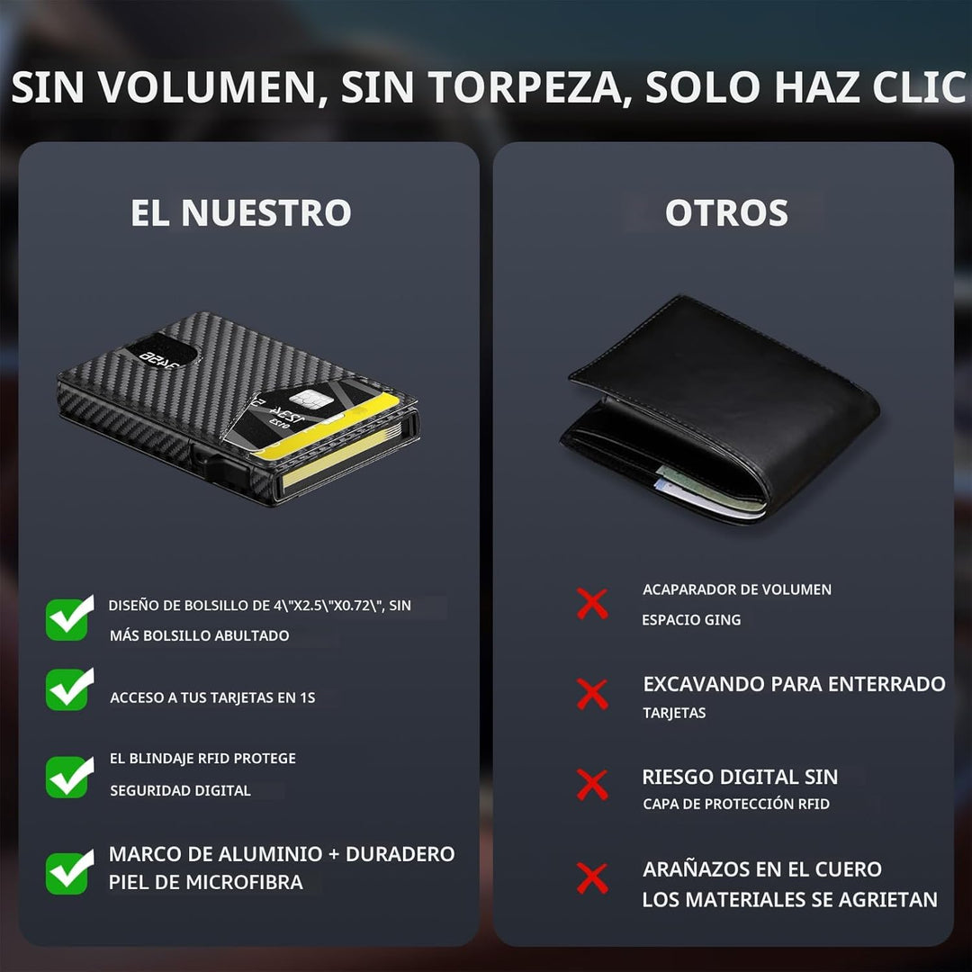 KISUEDZP Cartera delgada para hombres con bloqueo RFID, soporte de...