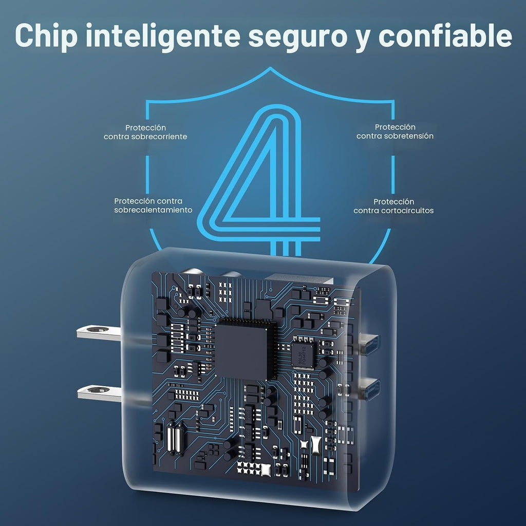 Cargador para iPhone 18 Duo 17 16, carga rápida, cargador USB C de 10 pies