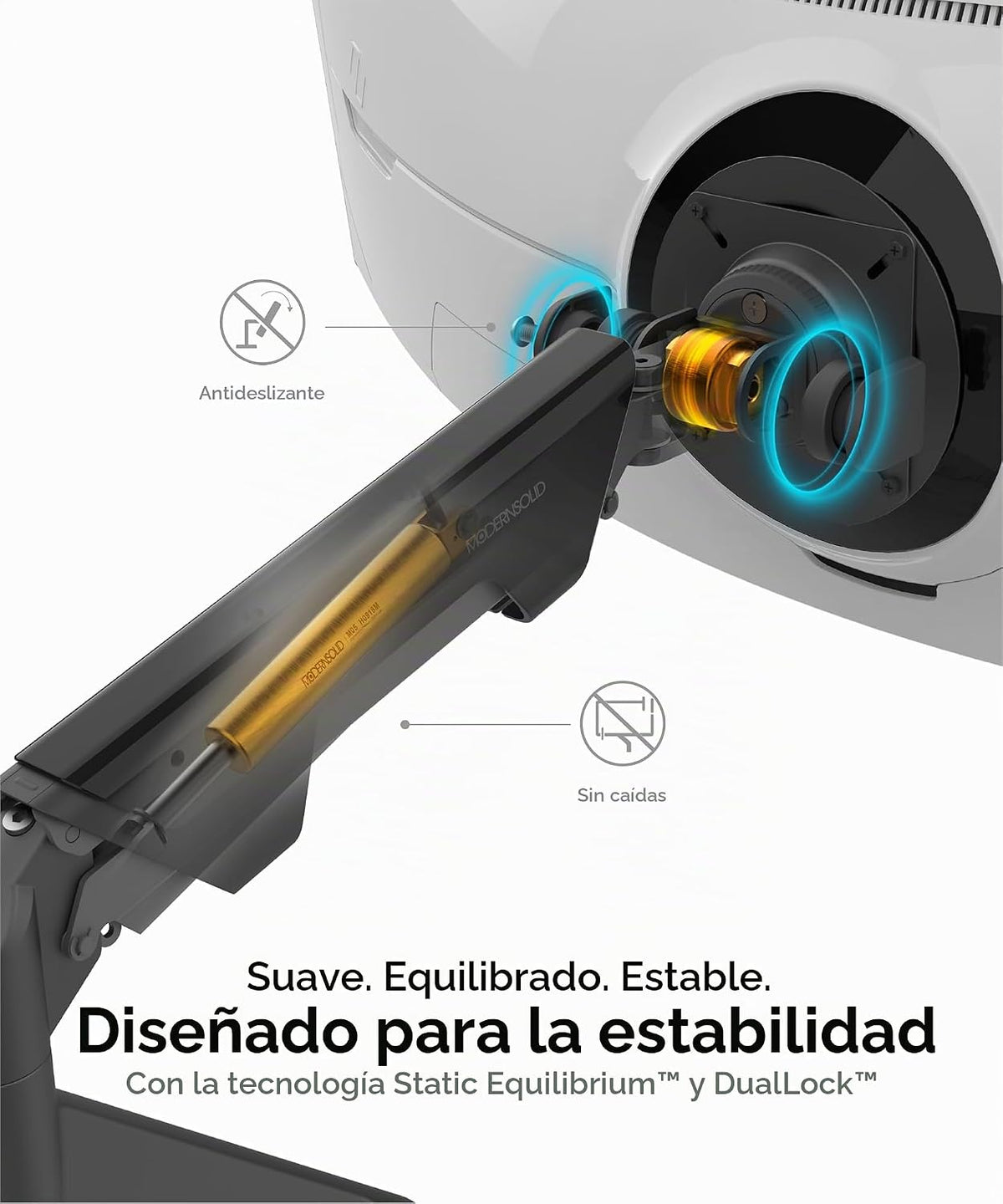 Brazo de monitor de alta resistencia para pantallas ultrapanorámicas curvas de 34-49 pulgadas