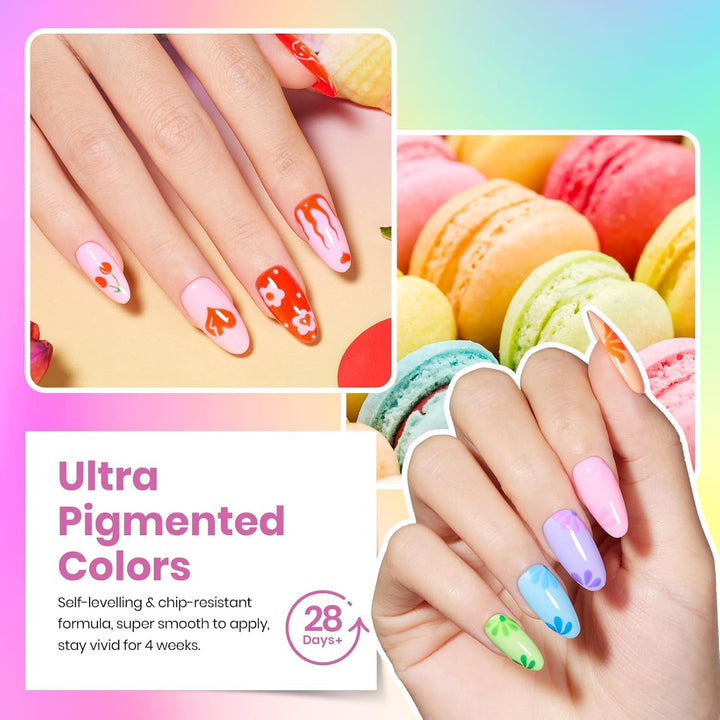Beetles - Juego de esmaltes de gel primaverales, 36 colores pastel,...