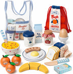 Lehoo Castle Juego de comida de madera para la cocina de los niños, juego