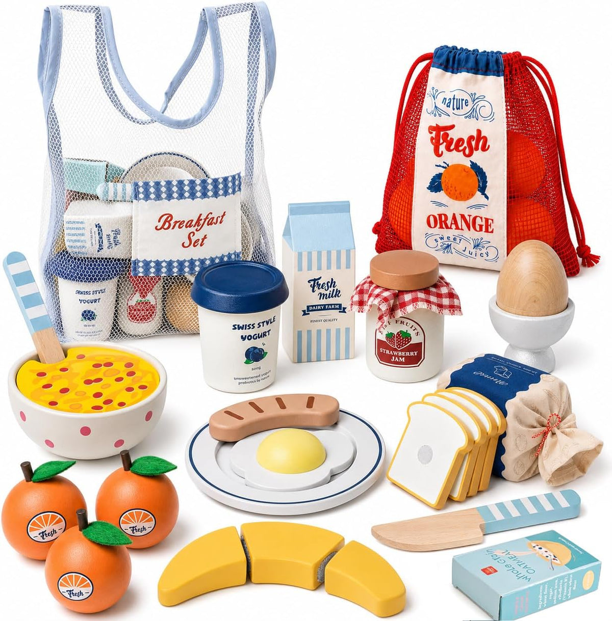 Lehoo Castle Juego de comida de madera para la cocina de los niños, juego