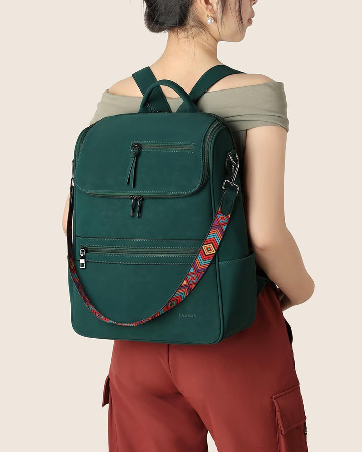 FADEON Mochila para computadora portátil para mujer, mochila de via...
