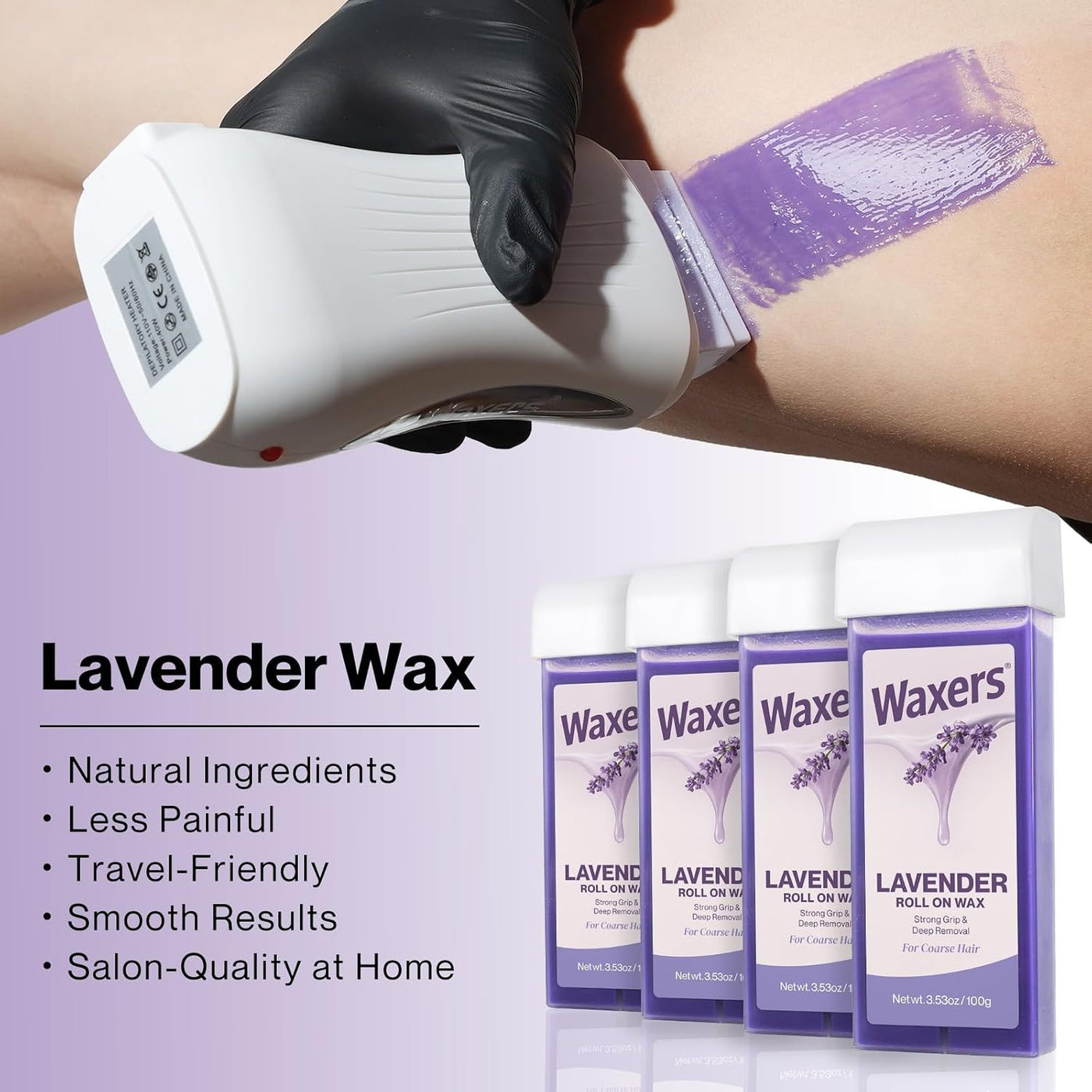 Waxers Kit de Rodillo de Cera para Depilación de Lavanda Kit de Cer...