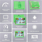 Contixo Paquete de tableta Android Kids de 10 pulgadas, 32 GB, con aplicaciones educativas épicas y Lingokids, controles parentales, funda a prueba de niños con soporte y lápiz capacitivo, auriculares y bolsa de funda, color verde